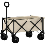 Aiak&auml;ru 100 kg kandev&otilde;imega, kokkupandav transpordik&auml;ru eemaldatava kattega, 90 x 48 x 92 cm beež, Smėlio spalvos