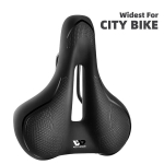 (801153Must)WEST BIKING Jalgrattasadul MTB Mountain Road Bike Seade PU-nahast t&auml;idisega jalgrattapadi Mugav p&otilde;rutuskindel jalgratta sadul, (-0801153 Juoda)