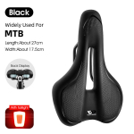 (-Must tagatuli)WEST BIKING Jalgratta sadul MTB Mountain Road Bike Seat PU-nahast t&auml;idisega rattapadi Mugav p&otilde;rutuskindel jalgratta sadul, (-Juodas galinis žibintas)