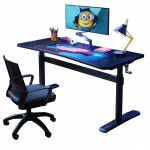 Kirjutuslaud, must, reguleeritava k&otilde;rgusega