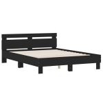 kaheinimese voodi，t&auml;iskasvanu voodi，LED-tulede ja peatsiga voodiraam, must, 140 x 190 cm CFE5274680
