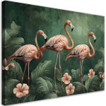 Seinapilt, flamingod, džungel, loomad