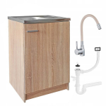 Sonoma k&ouml;&ouml;gikapp, deante valamu, sifoon, paindlik segisti, beež, 60cm