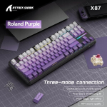 Attack Shark X87 traadita mehaaniline m&auml;ngu klaviatuur RGB ja kuuma asendusega - Roland Purple, maasikal&uuml;liti
