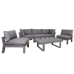 Komplekt FLUFFY laud, diivan ja 2 tooli (13793+2x13792+3x13791) tumehall