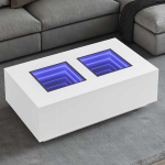 kohvilaud，tugitoolilaud，diivanilaud LED-tuledega, valge, 116x69x40 cm CFE973477