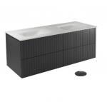 Vannitoakapp koos kraanikausiga Besco Akya Linea, must/valge