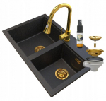 Graniit valamu Granitan Hektor kuld k&ouml;&ouml;gisegisti sifoon komplekt