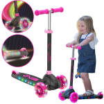 EVO Reguleeritav kolmerattaline roller lastele Eclipse Pink Luminous Wheels ja Platform