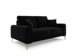 Kahekohaline diivan Mazzini Sofas Madara, veluur, must/kuldne v&auml;rv