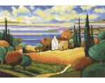 Ristpistes tikkimiskomplekt "P&auml;ikeseline Toscana", 25 x 17, RTO