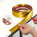PVC isekleepuv vuugiriba - Veekindel seinatihendusteip plaatidele, lihtsasti paigaldatav dekoratiivne piirteip.,  Auksinis 2,01cm*100,0cm