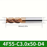 MZG 55-kraadine Volframteras Frees 4-Teraga CBN Kaetud CNC Vertikaalne Frees Lamep&otilde;hi., 4F55-C3.0xD4x50