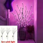 Boho LED Okste Tuled, 3vnt rožinės &scaron;viesos