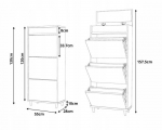 Jalatsiriiul Fluxar SC-1235 130x55x28 cm valge pruun