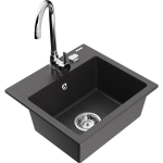 &Uuml;hekordne graniidist valamu Mexen Milo k&ouml;&ouml;gisegistiga Elia, must/kuldne metallic - 6505-75-670101-00