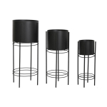 Istutuskastide komplekt DKD Home Decor Must Metall 30 x 30 x 70 cm Linna, Native