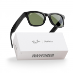 Ray-Ban Meta Wayfarer Gen1 Glasses with AI Matte Black/Clear to Graphite Green