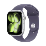 Apple Watch Series 11 (2025) GPS 46mm Silver Aluminium Case with Sport Band M/L Purple Fog