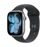 Apple Watch Series 11 (2025) GPS 46mm Space Grey Aluminium Case with Sport Band M/L Black