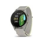 Garmin Approach S72 43mm Golf GPS Smartwatch Silver/Citron Ti Bezel Grey/Citron ComfortFit Fabric Band