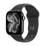 Apple Watch Series 11 (2025) LTE 42mm Jet Black Aluminium Case with Sport Band S/M Black