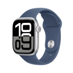 Apple Watch Series 10 4G 42mm Silver Aluminium Blue Rubber Armband S/M