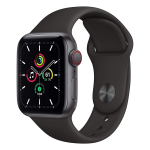 Apple Watch SE 2023 4G 44mm Black (Black Silicone Strap S/M)