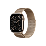 Apple Watch Series 11 (2025) 5G 46mm Gold Titanium Case with Gold Milanese Strap S/M