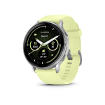 Garmin Venu 4 45mm Smart Watch Silver Case Citron Silicone Band