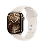 Apple Watch Series 10 4G 42mm Gold Titanium Case with Beige Sport Band S/M