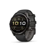 Garmin Fenix 9 Pro 47mm Smartwatch Carbon Gray DLC Titanium with Black/Pebble Grey Silicone Band