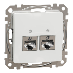 Schneider Electric Sedna Design SDD111462S RJ45 pistikupesa (2&times;Cat6, STP, valge)
