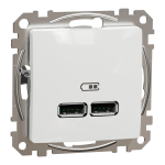 Schneider Electric Sedna Design SDD111401 USB-laadija (2&times;USB-A, 2,1 A, valge)