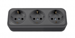 Kolme piluga pinnale paigaldatav maandatud pistikupesa Vilma SL+250 RP16-031 SL+ V (antratsiit)