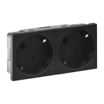 Pistikupesa Legrand 079372L (must, matt, 2x2P+E 45&deg; nurk, IP20)