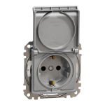 Schneider Electric Sedna Design SDD213024 maandusega pistikupesa ja kate (IP44, alumiinium)