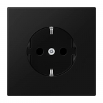 JUNG LS1520KISWM pistikupesa maandusega ja lastekaitsmega (IP44, must)