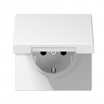 Maanduse ja kattega pistikupesa JUNG LS1520KLWW (valge, 16A/250V)