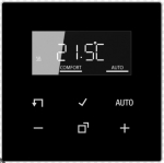 LCD-ekraaniga termostaat JUNG TRDLS1790SW (must, siseruumides, programmeeritav)