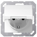 Kaanega pistikupesa JUNG AS AS1520KLWW (valge, 16A/250V)