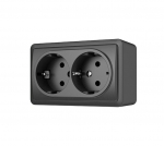 Kahekordne pinnapealne pistikupesa maandusega Vilma SL+250 RP16-0021 SL+ (must)