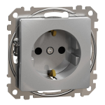 Pistikupesa maanduse ja lapsekaitsega Schneider Sedna Design SDD113022 (alumiinium)