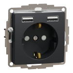 Pistikupesa maandusega Schneider Electric Sedna Design SDD114052 (antratsiit, 2xUSB-A)