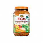 P&uuml;ree erinevatest k&ouml;&ouml;giviljadest ja riisist beebidele alates 8. elukuust, biod&uuml;naamiline