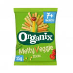 Maisik&uuml;psised k&ouml;&ouml;giviljadega MELTY VEGGIE STICKS, alates 7. elukuust.