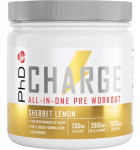 PhD Charge All-In-One Pre-Workout, Sherbet Lemon, 300 g