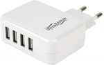 Telefoni laadija Gembird, USB/AC/DC, valge v.