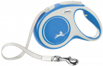Automaatne jalutusrihm Flexi New Comfort Tape, sinine v./valge v., M 5m