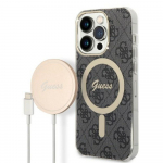 Telefonikorpuse ja laadija komplekt Guess GUBPP14LH4EACSK, Apple iPhone 14 Pro, must v.